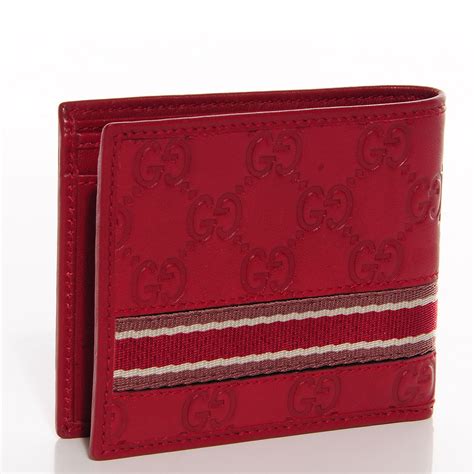 gucci bi-fold wallet red